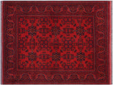 handmade Tribal Biljik Khal Mohammadi Red Blue Hand Knotted RECTANGLE 100% WOOL area rug 5x6